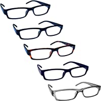 The Reading Glasses Company Gafas De Lectura Valor Pack 5 Ligero Hombres Mujeres Negro Marrón Dark Azul Gris Rrrrr32…